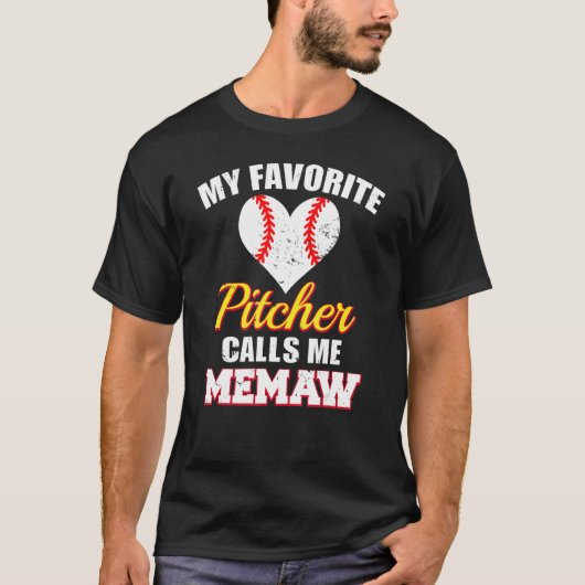 Mijn favoriete Pitcher roept me herinneringspitche T-shirt (Voorkant)