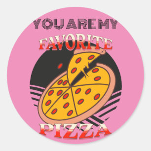 Mijn favoriete Pizza, Elegant cool dad gift Ronde Sticker