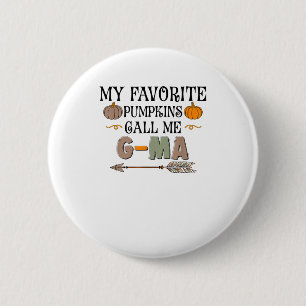 Mijn favoriete pompoenen noemen me G-MA oma Thanks Ronde Button 5,7 Cm