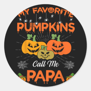 Mijn favoriete pompoenen noemen me papa Halloween Ronde Sticker