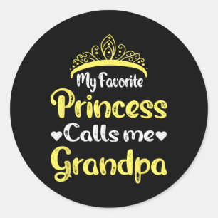 Mijn favoriete prinses noemt me opa opa ronde sticker