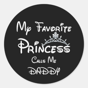 Mijn favoriete prinses noemt me papa T - shirts pa Ronde Sticker