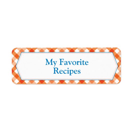 Mijn favoriete recept etiket (Voorkant)