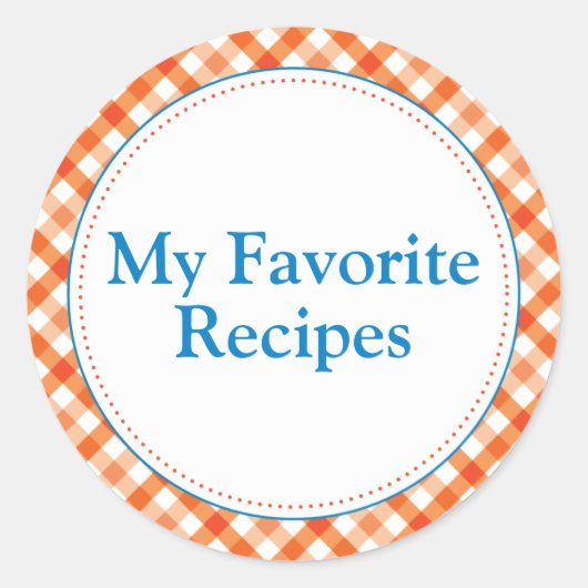 Mijn favoriete recept ronde sticker (Voorkant)
