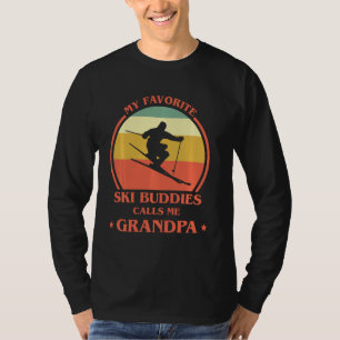 Mijn favoriete skiboeddies noemen me opa Long Slee T-shirt