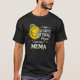 Mijn favoriete softbalspeler noemt me Mema Sunflow T-shirt
