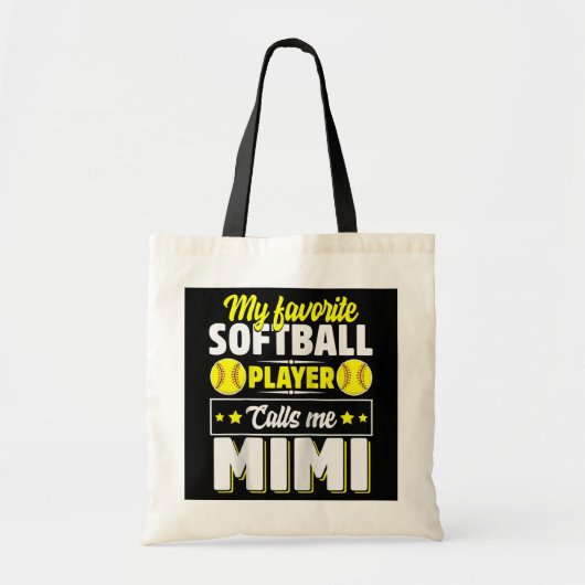 Mijn favoriete softbalspeler roept me Mimi Tote Bag (Voorkant)