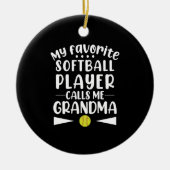 Mijn favoriete softbalspeler roept me oma keramisch ornament (Voorkant)