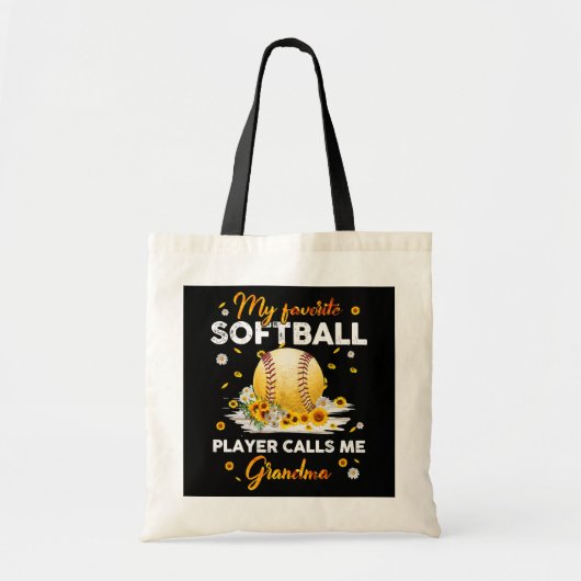 Mijn favoriete softbalspeler roept me oma tote bag (Voorkant)