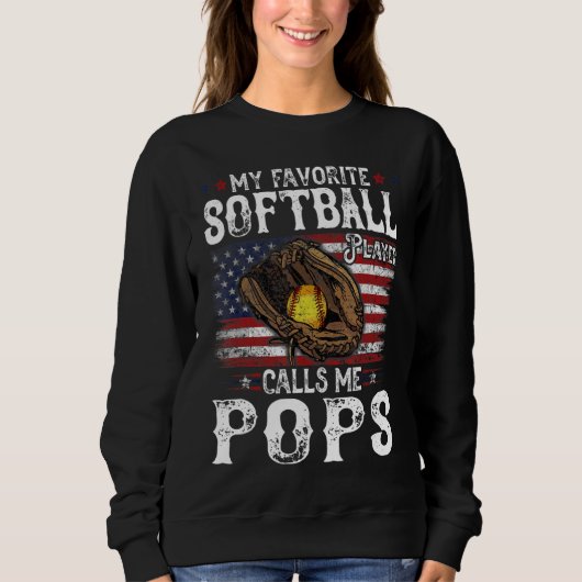 Mijn favoriete softbalspeler roept me Poppen Ameri Trui (Voorkant)
