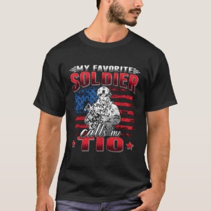 Mijn favoriete soldaat noemt me Tio Military Flag T-shirt