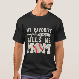 Mijn favoriete speler noemt me mam honkbal cheer m t-shirt