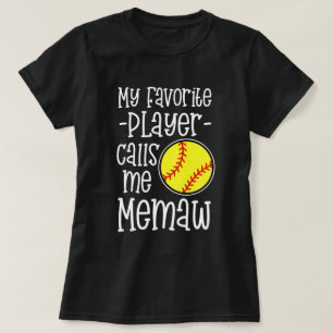 Mijn favoriete speler noemt me Memaw Softball Game T-shirt