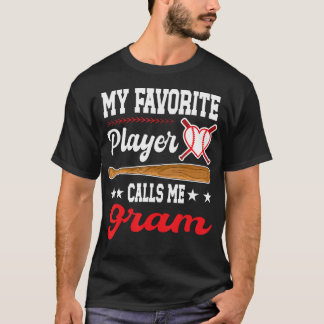 Mijn favoriete speler noemt me oma honkbal t-shirt