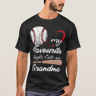 Mijn favoriete speler noemt me oma honkbal vrouwen t-shirt