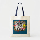 Mijn favoriete speler roept me Lala softbalmoeders Tote Bag (Voorkant)