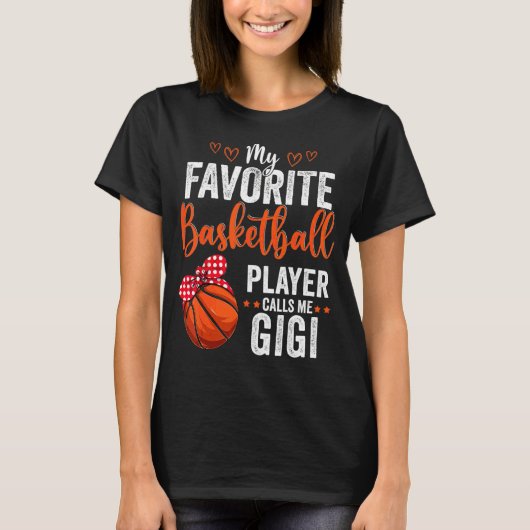 Mijn favoriete spelers bellen me Gigi Basketball G T-shirt (Voorkant)