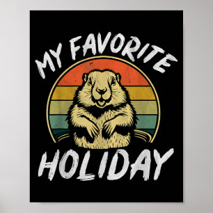 Mijn favoriete vakantie Retro Grond Hond Grappige Poster