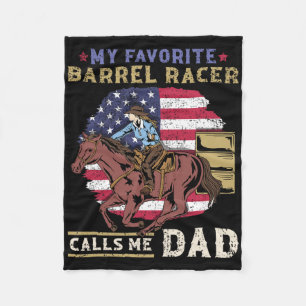 Mijn favoriete vatenracer noemt me Pap I Horse Rid Fleece Deken