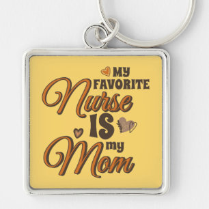Mijn favoriete verpleegster is mijn moeder retro v sleutelhanger