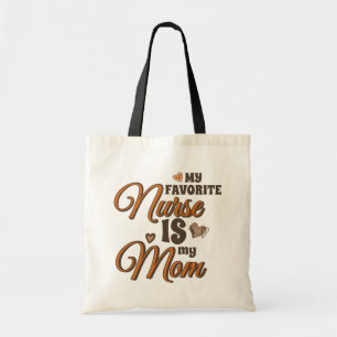 Mijn favoriete verpleegster is mijn moeder retro v tote bag