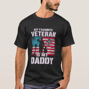 Mijn favoriete veteraan is mijn papa Amerikaanse v T-shirt