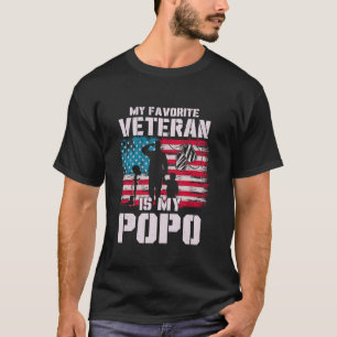 Mijn favoriete veteraan is mijn popo Amerikaanse v T-shirt