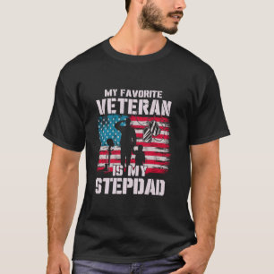Mijn favoriete veteraan is mijn stiefvader Amerika T-shirt