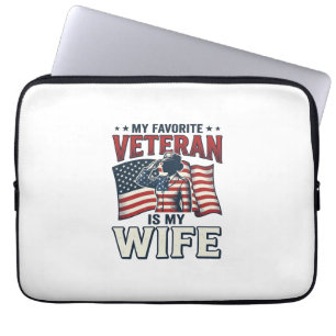 Mijn favoriete veteraan is mijn vrouw Patriottisch Laptop Sleeve
