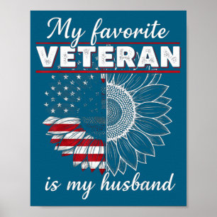Mijn favoriete veteraan mijn man Illustratie Poster