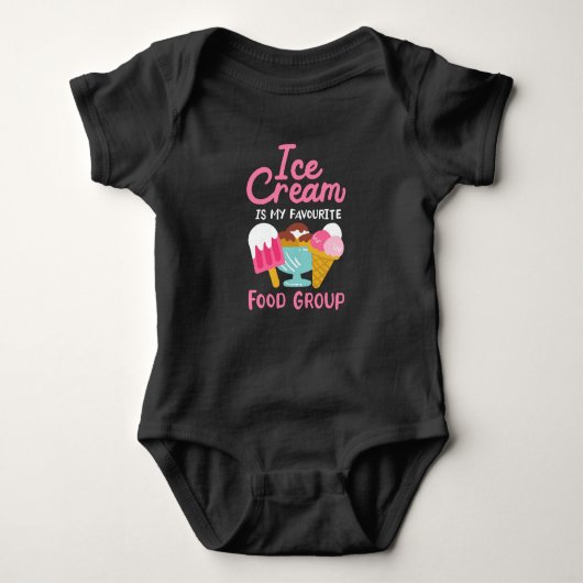 Mijn favoriete voedingsgroep is Ice Cream-Baby sho Romper (Voorkant)