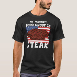 Mijn favoriete voedselgroep is Steak American Flag T-shirt