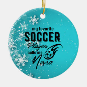 Mijn favoriete voetbal noemt me Nana met bal Keramisch Ornament