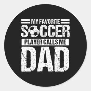 Mijn favoriete voetballer noemt me papa zoon ronde sticker