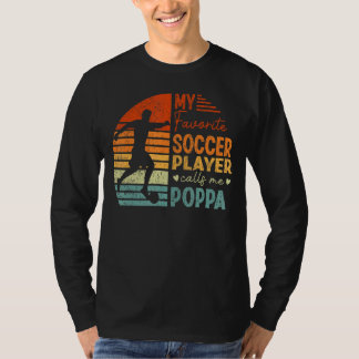 Mijn favoriete voetballer roept me Poppa-Vintage T-shirt