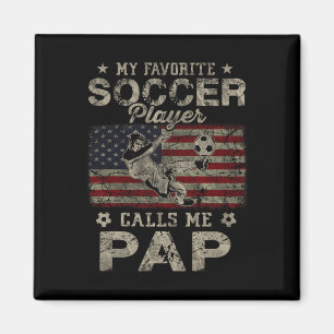 Mijn favoriete voetbalspeler noemt me Pap Usa-vlag Magneet