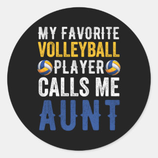 Mijn favoriete volleyballer noemt me tante trots ronde sticker