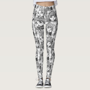 Mijn favoriete zwart-wit patchwork poppen leggings