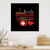 Mijn favoriete Zwitserse Dingen Grappig Poster (Keuken)