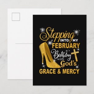 Mijn Februari Verjaardag Binnenstappen Met Gods Ge Uitnodiging Briefkaart
