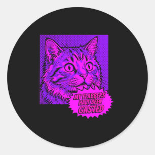 Mijn flabbers zijn raar gepopartiseerde kattenmeme ronde sticker