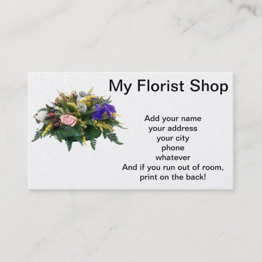Mijn Florist-winkel Visitekaartje (Voorkant)