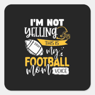 Mijn Football Mam Voice Vierkante Sticker