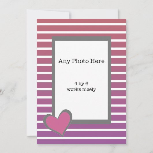 Mijn foto en een roze hart op Valentijnse  Feestdagenkaart (Voorkant)