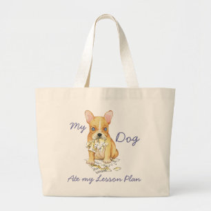 Mijn Franse Bulldog Ate My Lesson Plan Grote Tote Bag