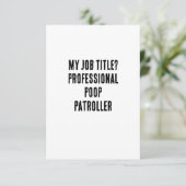 Mijn functietitel? Professionele poep patroller Bedankkaart (Staand voorkant)