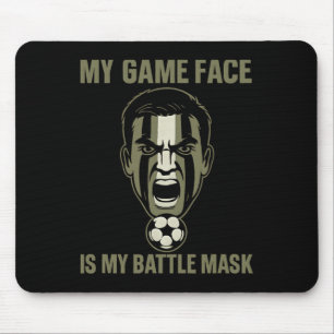 Mijn Game Face Is Mijn Byttle Masker Voetbal Fan C Muismat