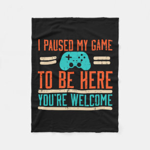 Mijn game werd tijdelijk stopgezet zodat ik hier n fleece deken