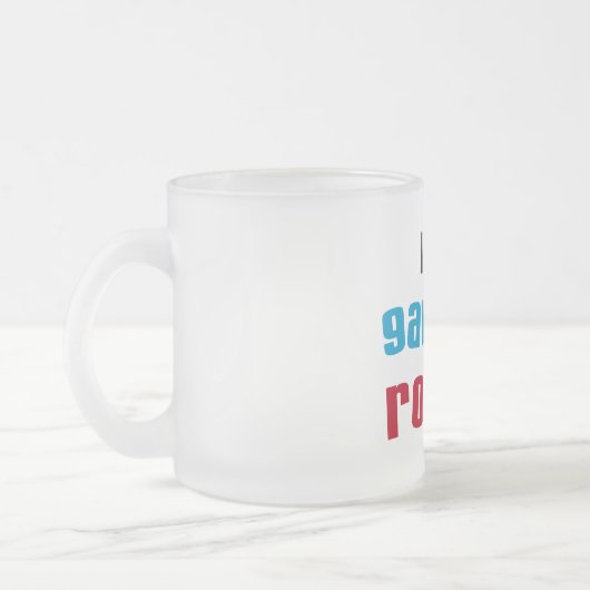 Mijn Gammie Rocks T shirten en geschenken Matglas Koffiemok (Links)