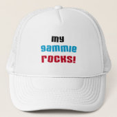 Mijn Gammie Rocks T shirten en geschenken Trucker Pet (Voorkant)